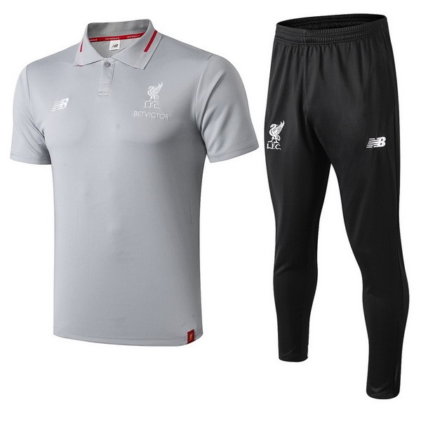 Polo Komplett Set Liverpool 2018-19 Grau Schwarz